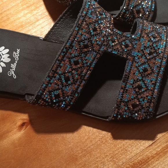 Yellow Box Women's Black and Brown Sandals Size 7 - Picture 2 of 9